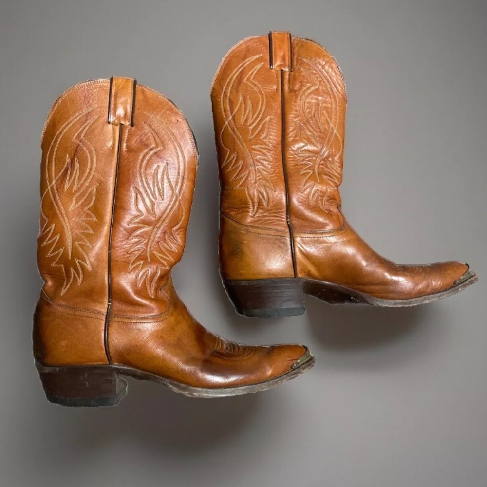 Justin Boots Brown Leather Western Cowboy Boots